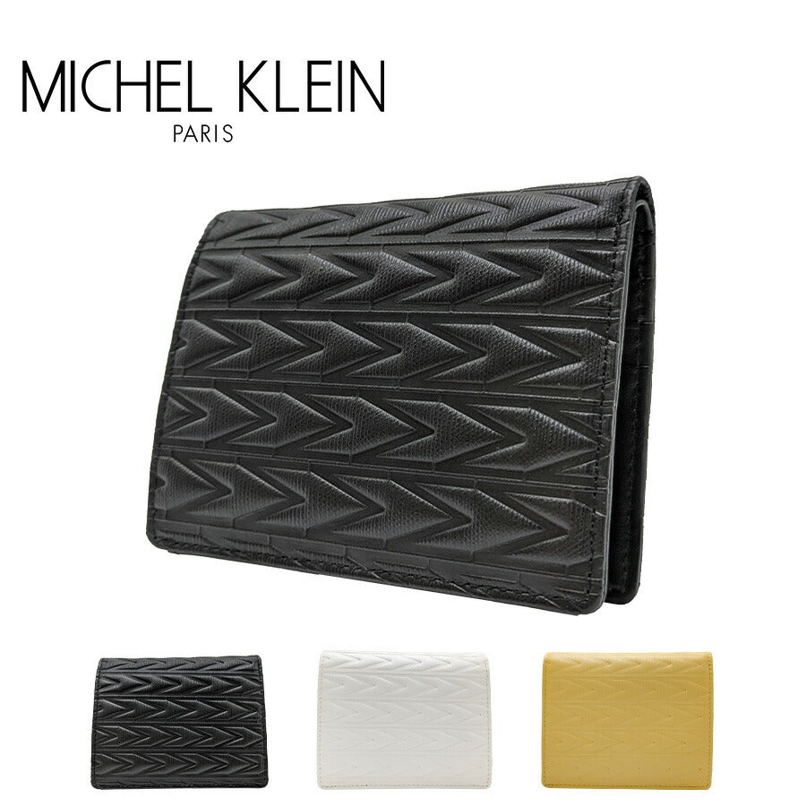 【MICHEL KLEIN】 mk303 エムトレース 二つ折り財布 ハーフウォレット 普段使い カジュアル 牛革 本革 レザー ユニセックス ギフト プレゼント 贈り物 ブラック