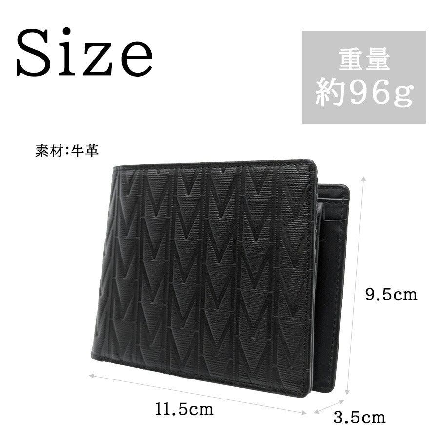 【MICHEL KLEIN】 mk304 エムトレース 二つ折り財布 ハーフウォレット 普段使い カジュアル 牛革 本革 レザー ユニセックス ギフト プレゼント 贈り物 ブラック