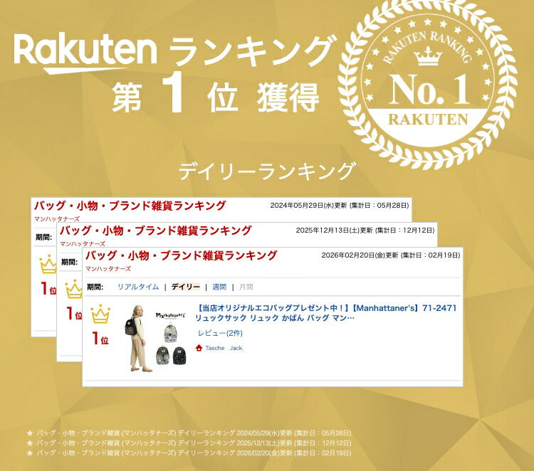 【当店オリジナルエコバッグプレゼント中!】【Manhattaner's】71-2471 リュックサック リュック かばん バッグ マンハッタナーズ ブラック ベージュ レディース おしゃれ 可愛い かわいい 個性的 使いやすい 普段使い 日常使い 母の日