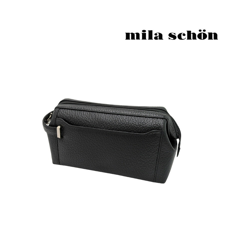 【mila schon】197207 ミラショーン ネロ クラッチバッグ セカンドバッグ 日本製 レザー 牛革 使いやすい コンパクト メンズ プレゼント ギフト ブラック