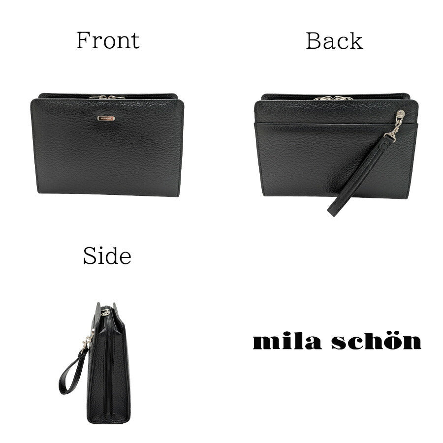 【mila schon】197220 ミラショーン ネロ クラッチバッグ セカンドバッグ 日本製 レザー 牛革 使いやすい コンパクト メンズ プレゼント ギフト ブラック
