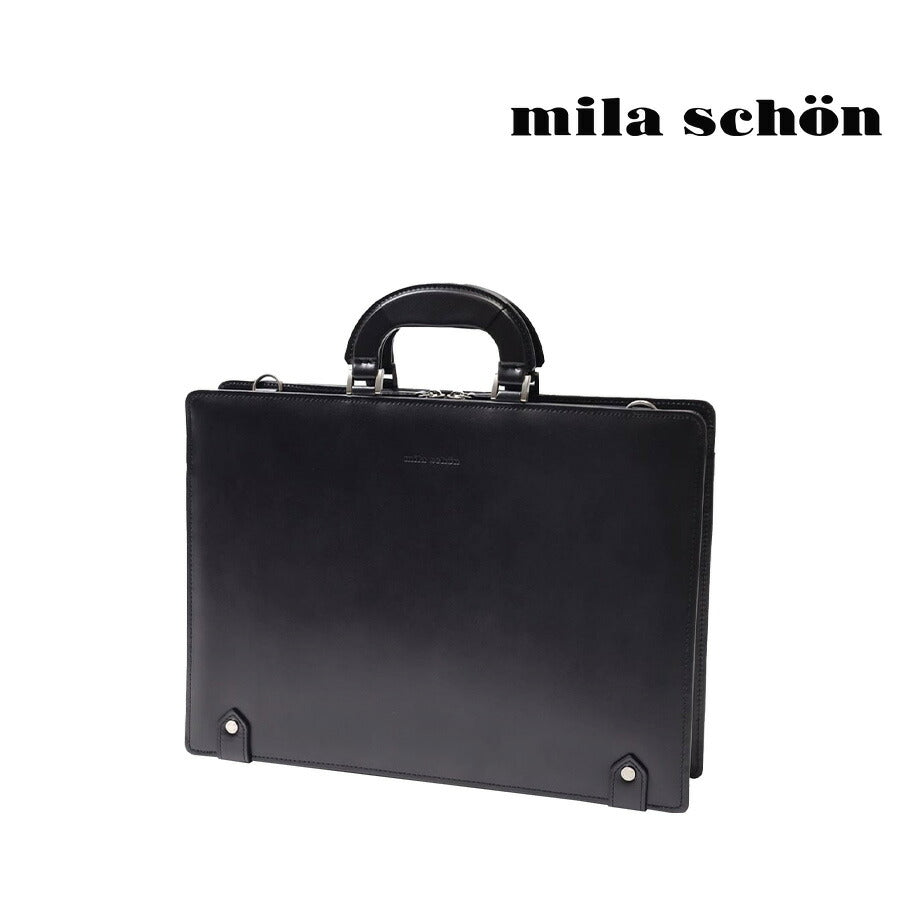 【mila schon】299552 ミラショーン ニュートレノ ビジネスA42WAYバッグ 手提げ 斜め掛け 通勤 営業 日本製 レザー 牛革 メンズ プレゼント ギフト ブラック