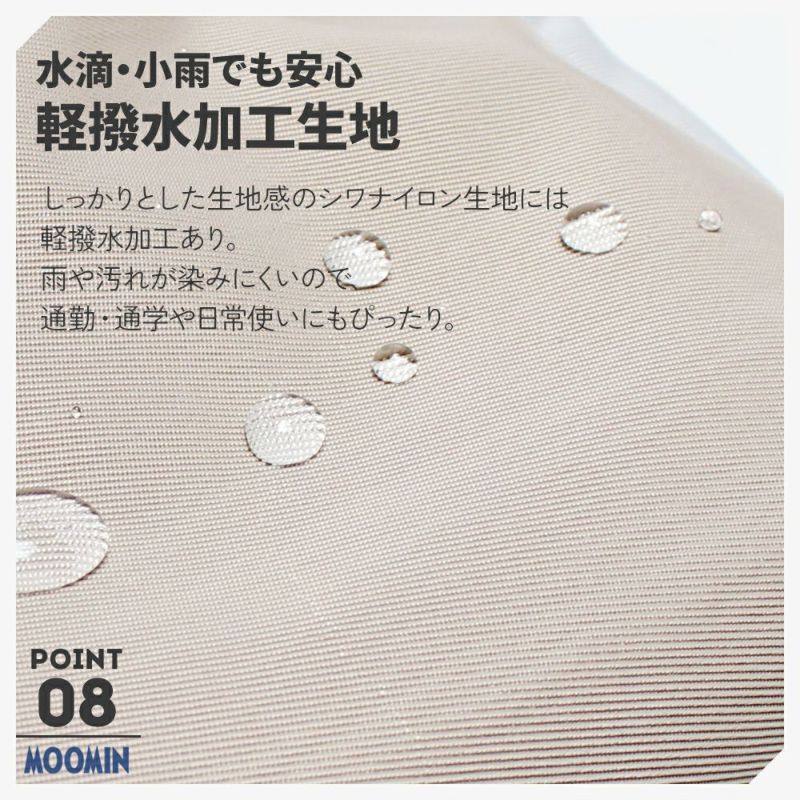 【MOOMIN】RMNL-02 ショルダーバッグ ムーミン お出かけ 旅行 便利 軽撥水 長財布 ポーチ ユニセックス デザイン ヌメ革 ワッペン ロゴの型押し シワナイロン素材 タウン レジャー アウトドア ニョロニョロ リフレクター付き プレゼント 母の日