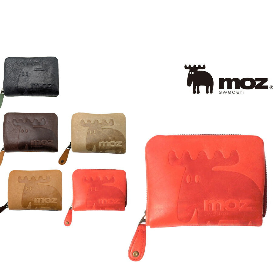 【SNSで話題のレザーケアクリームプレゼント中!】【moz】モズ ミニ財布 Elk ZNWE-86000 財布 ウォレット 折り財布 レディース 女性 かわいい おしゃれ 母の日 本革 人気 スウェーデン アニマル エルク ヘラジカ collonil コロニル