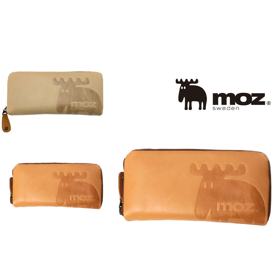 【SNSで話題のレザーケアクリームプレゼント中!】【moz】モズ ラウンドファスナー長財布 Elk ZNWE-86001 財布 ウォレット 折り財布 レディース 女性 かわいい おしゃれ 母の日 本革 人気 スウェーデン アニマル エルク ヘラジカ collonil コロニル