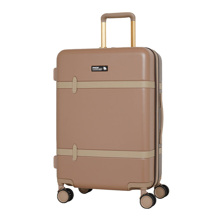 【moz】 mz0859-57 トランク風キャリーケース 56-65L スーツケース レディース ダイヤルロック 拡張機能付き TSA Mサイズ ブランド プレゼント ブラック