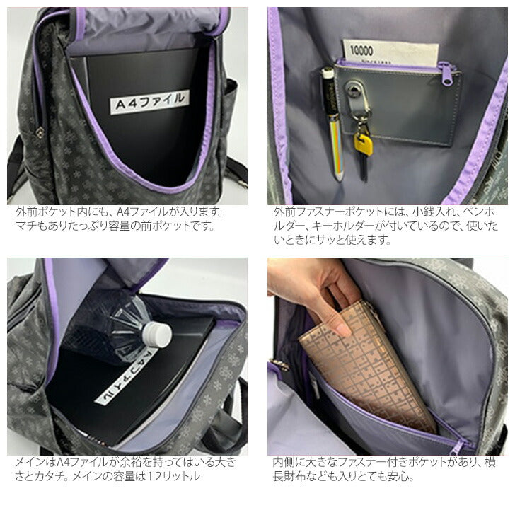 ヤマト屋 ズレスリュック NV151 N912 日本製 軽量 撥水 丸洗い 洗濯 手洗い ナイロン ファスナーロック ズレスシステム ズレない A4対応 ブラック トープ ブルー パープル ブドウ プラチナ おすすめ 送料無料