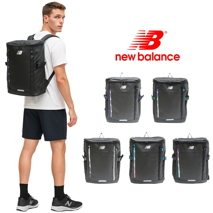 【New Balance】リュック 大容量 ニューバランス ポリエステル LAB45691 普段使い 日常使い デイリーユース タウンユース 男女兼用 プレゼント ブラックパープル