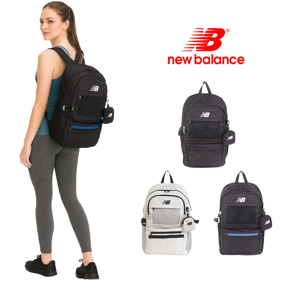 【New Balance】リュック 大容量 lab55684 30L ポーチ付きデイパック リュック 大容量 リュックサック かばん バッグ 軽量 中高生 ユニセックス ギフト プレゼント ブラック