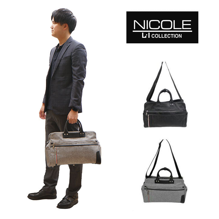 【正規取扱店】NICOLE ニコル オデッセイ NIL262 ボストンバッグ 2WAY メンズ 男性 収納 充実 かっこいい カジュアル きれいめ ブランド おしゃれ 人気 おでかけ ミドルエイジ クリスマス プレゼント 父の日 合皮