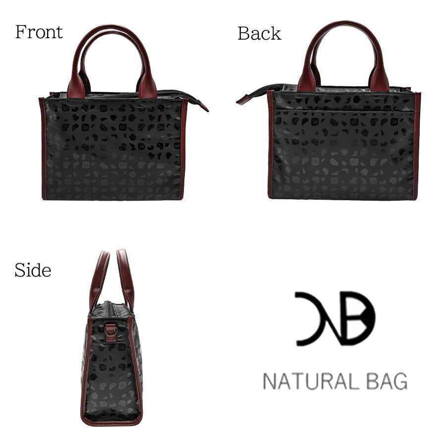 【NATURAL BAG】7130 2WAYハンドバッグ 手持ち レディース かばん 鞄 カバン バッグ ナチュラルバッグ ドットブラック マットブラック/ボルドー ブロンズ シルバー 使いやすい 軽量 日本製 おしゃれ