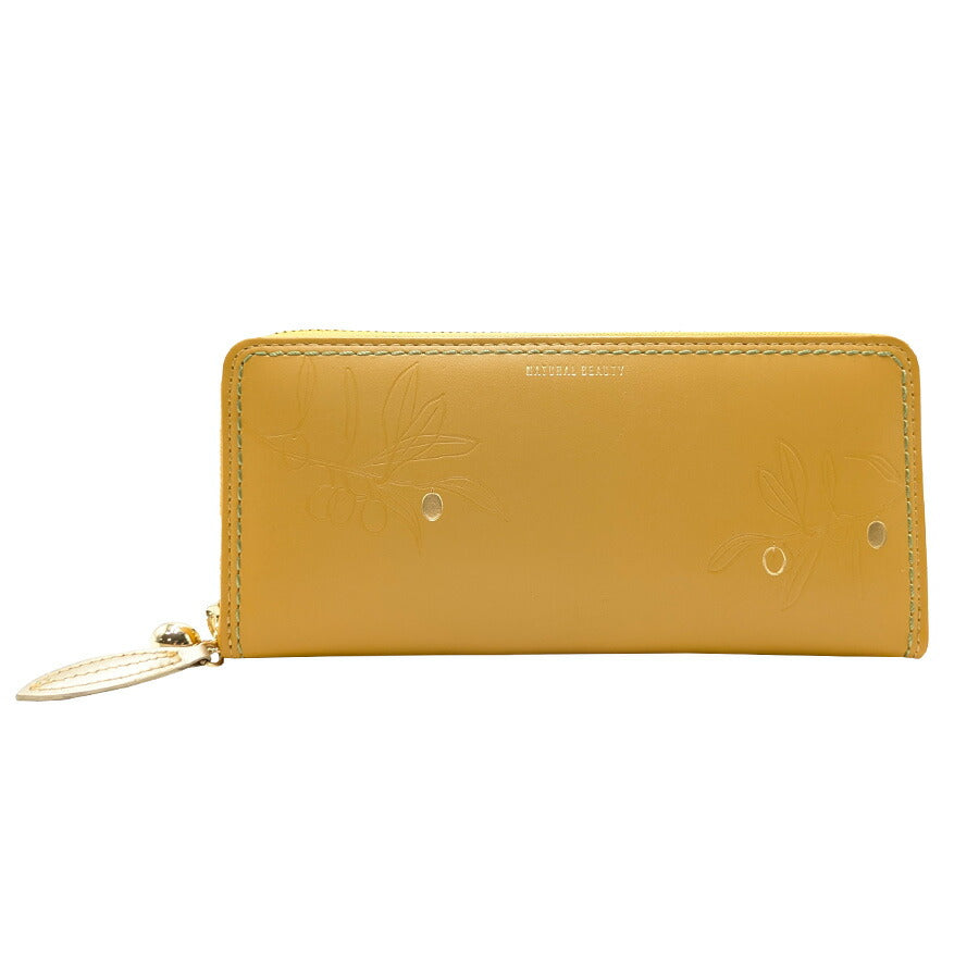 【NATURAL BEAUTY】70233 アテナ ラウンド長財布 レディース ウォレット 財布 サイフ さいふ 牛革 ナチュラルビューティー シンプル チョコ マスタード 使いやすい 普段使い おしゃれ ギフト プレゼント