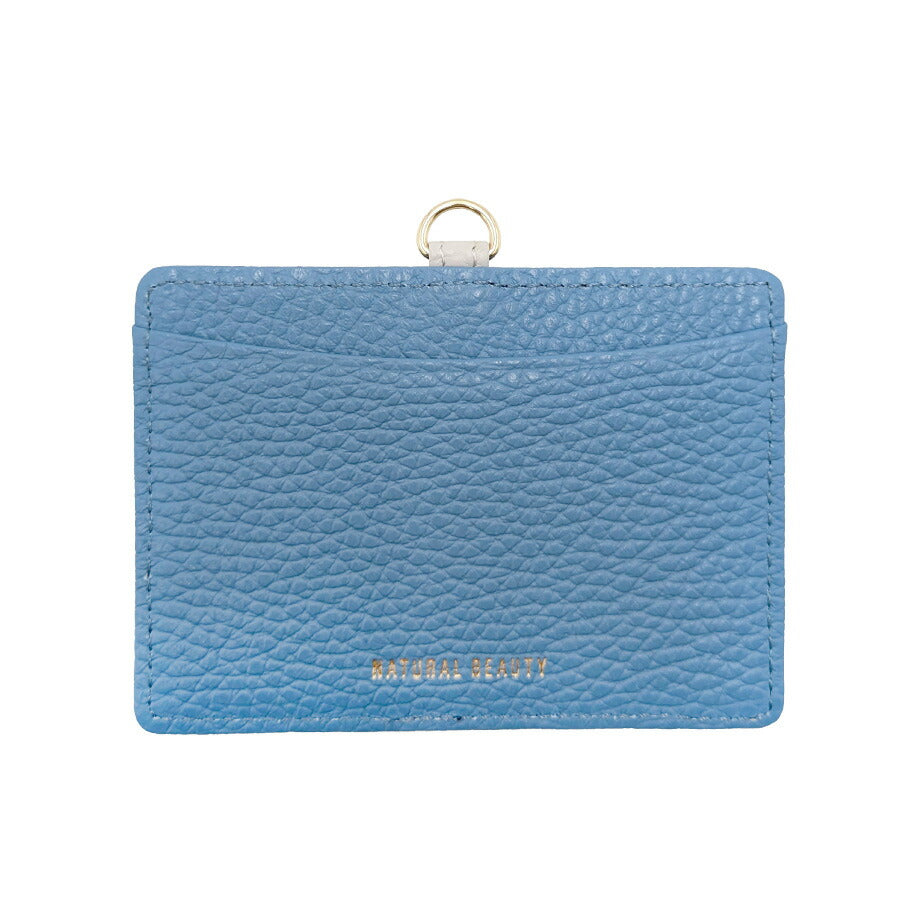 【NATURALBEAUTY】 70235 セレネ 牛革 IDケース イタリアンレザー リールストラップ付き パスケース 定期入れ バイカラー レディース プレゼント ブラック