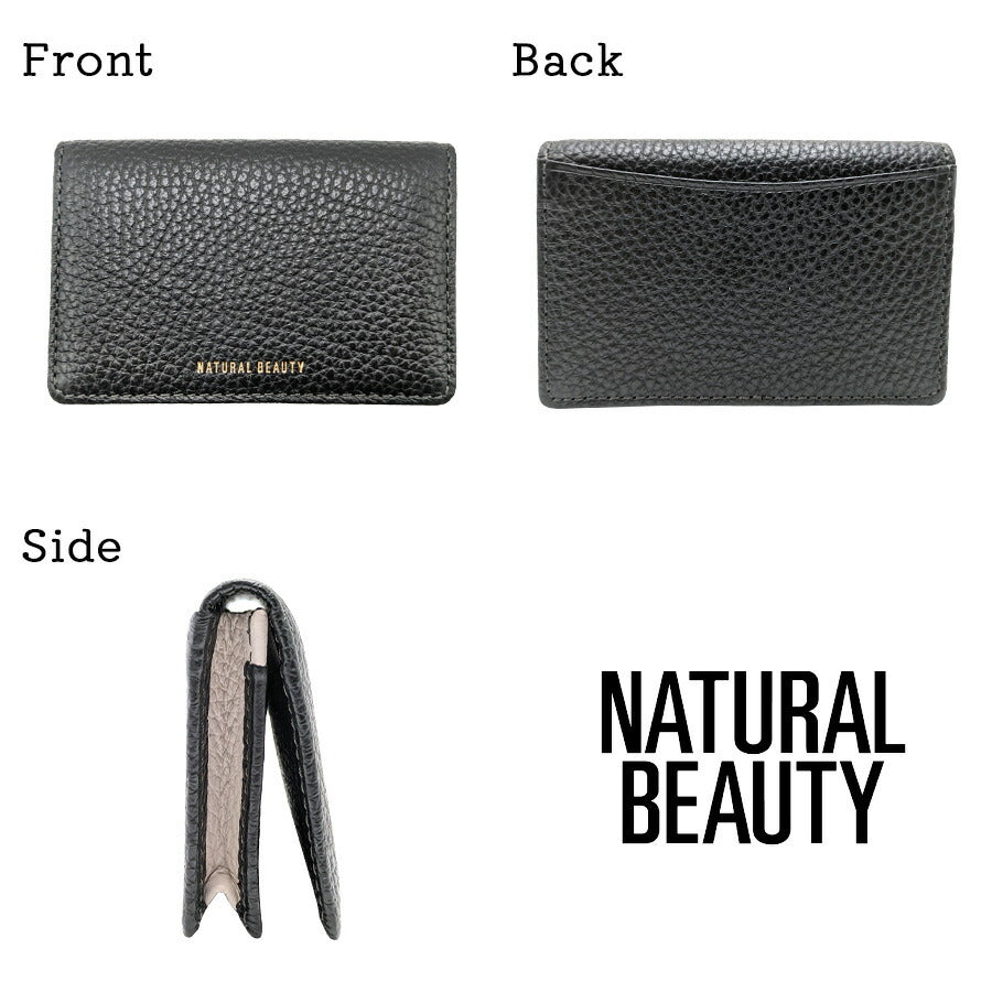 【NATURALBEAUTY】 70236 セレネ 名刺入れ カードケース ウォレット コンパクト かわいい おしゃれ 便利 牛革 レディース プレゼント ギフト ブラック