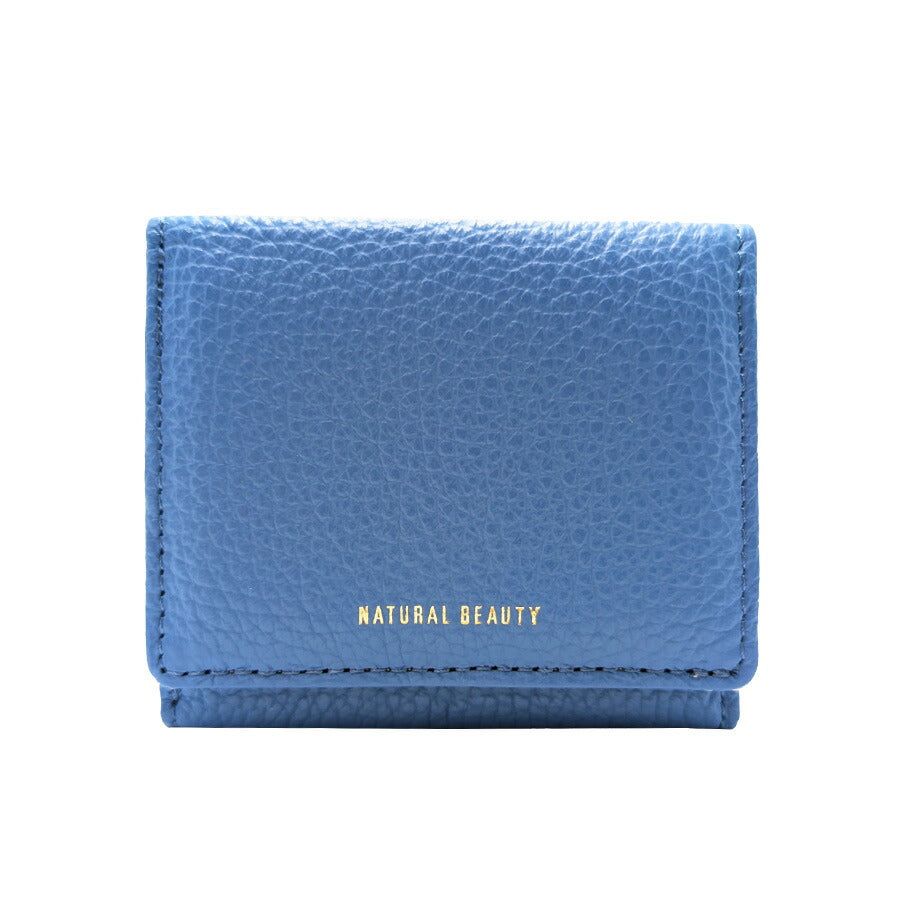 【NATURAL BEAUTY】70237 セレネ 三つ折り財布 レディース ウォレット 財布 サイフ さいふ 牛革 シンプル ナチュラルビューティー ブラック ブルー グリーン アイボリー イエロー オレンジ チャコールグレー オーク ローズピンク 普段使い