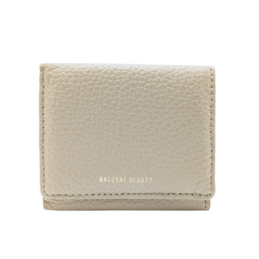 【NATURAL BEAUTY】70237 セレネ 三つ折り財布 レディース ウォレット 財布 サイフ さいふ 牛革 シンプル ナチュラルビューティー ブラック ブルー グリーン アイボリー イエロー オレンジ チャコールグレー オーク ローズピンク 普段使い