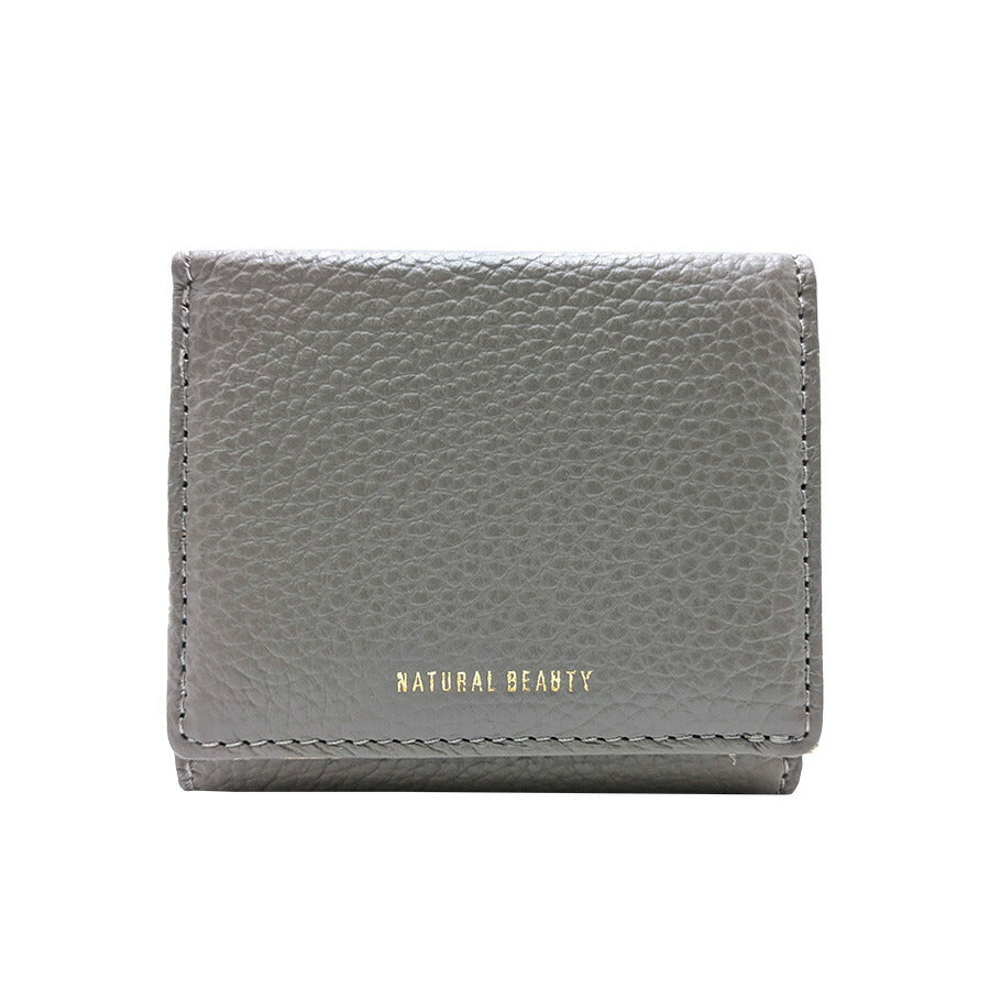 【NATURAL BEAUTY】70237 セレネ 三つ折り財布 レディース ウォレット 財布 サイフ さいふ 牛革 シンプル ナチュラルビューティー ブラック ブルー グリーン アイボリー イエロー オレンジ チャコールグレー オーク ローズピンク 普段使い