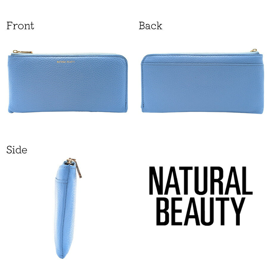 【NATURAL BEAUTY】70262 セレネ L字長財布 レディース ウォレット 財布 サイフ さいふ 牛革 シンプル ナチュラルビューティー ブルー イエロー ローズピンク 使いやすい 普段使い