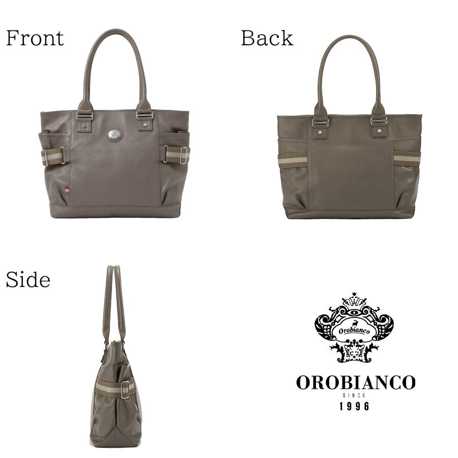 【Orobianco】92473 ムッカ トートバッグ 手持ち ビジネス 通勤 普段使い 使いやすい 大容量 カジュアル シンプル 牛革 メンズ プレゼント ギフト ブラック