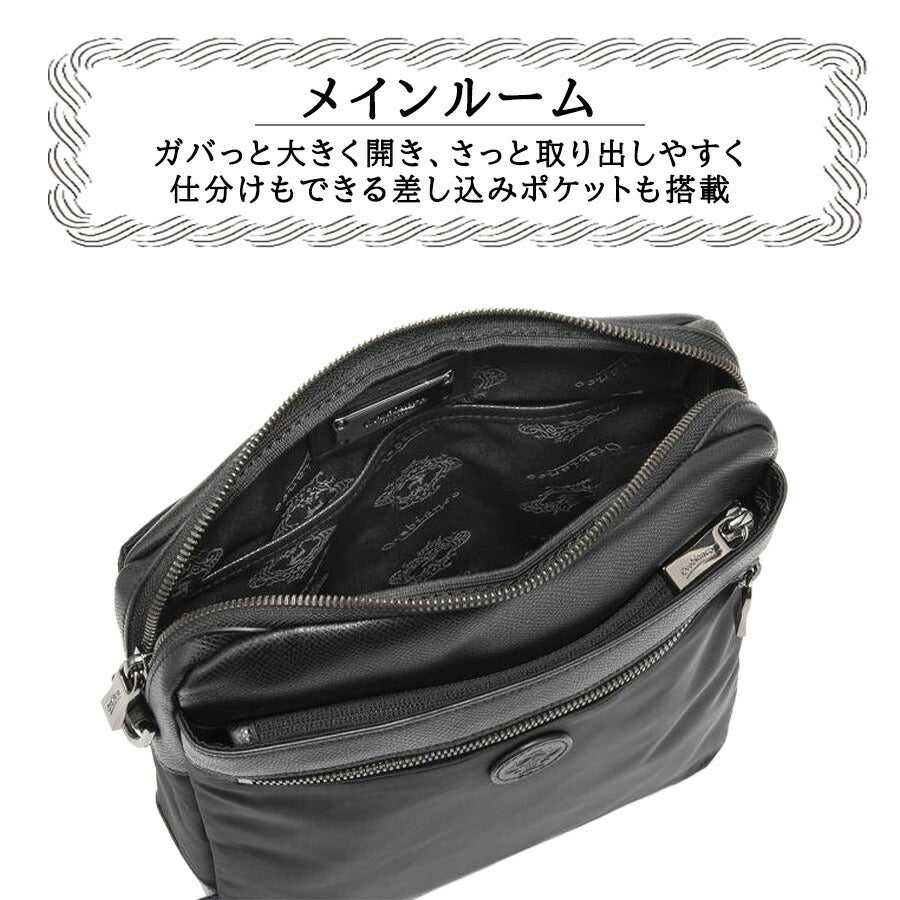 Orobianco 92953 ソロペルテ タテ型ショルダーバッグ 斜め掛け 斜め掛けバッグ 小さめ かばん 普段使い おしゃれ ブランド メンズ プレゼント ギフト ブラック