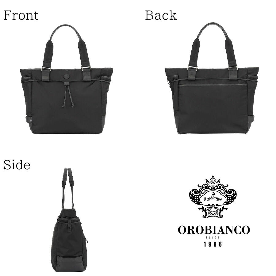【Orobianco】92963 ソロペルテ トートバッグ 手持ち ビジネス 通勤 普段使い 使いやすい 大容量 カジュアル シンプル 牛革 メンズ プレゼント ギフト ブラック