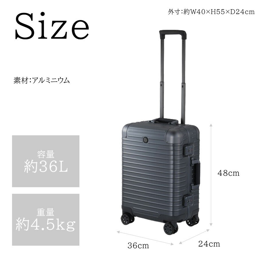 【Orobianco】93142 モヴェンツァ スーツケース 36L 3-5泊 キャリーケース 大容量 出張 旅行 宿泊 ラゲージタグ ユニセックス プレゼント ギフト シルバー