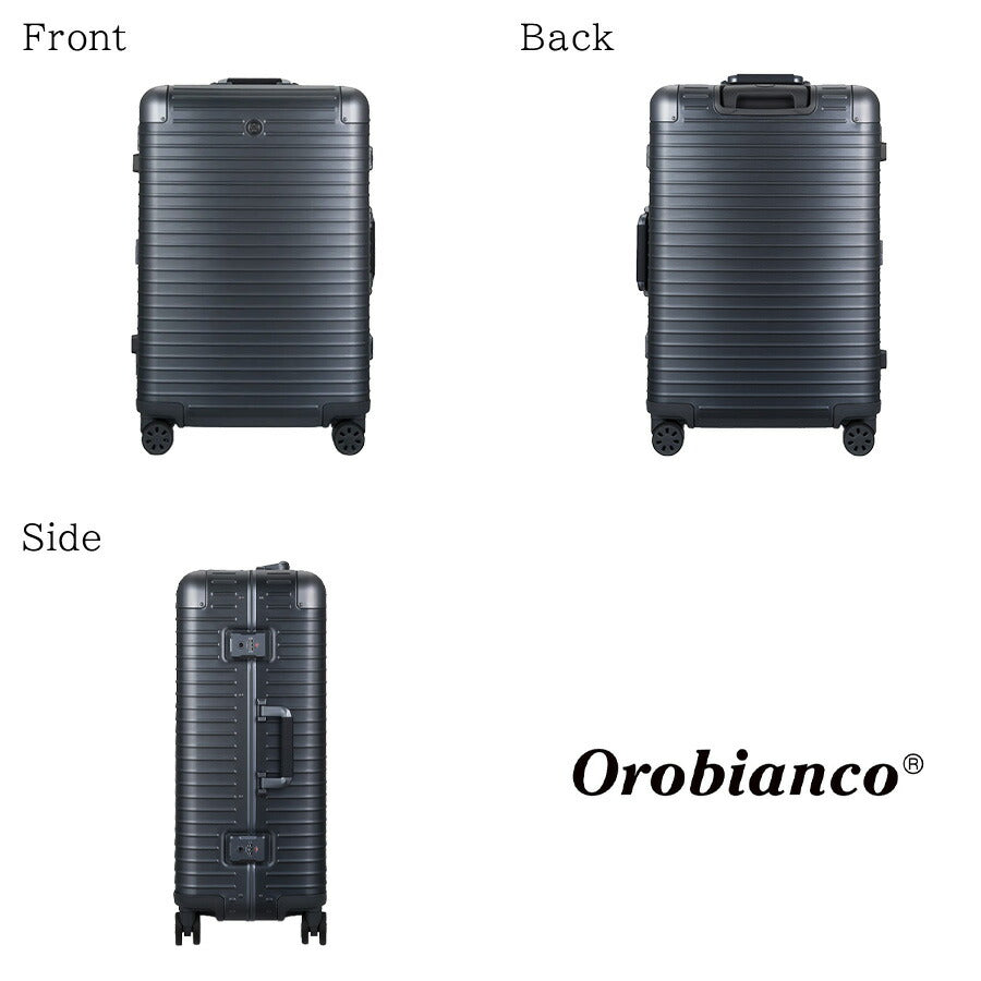 【Orobianco】93143 モヴェンツァ スーツケース 71L 5-7泊 キャリーケース 大容量 出張 旅行 宿泊 ラゲージタグ ユニセックス プレゼント ギフト シルバー