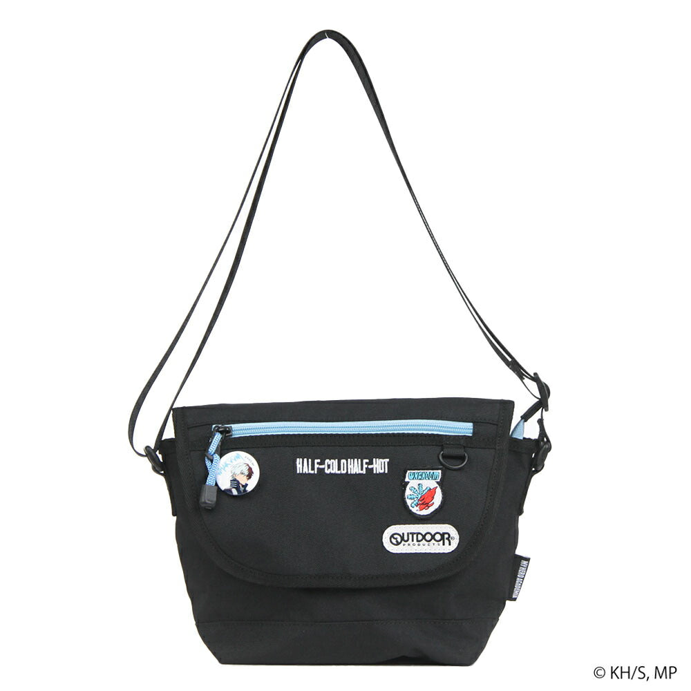 【レターパック配送/時間指定不可】【outdoor products】ha02 僕のヒーローアカデミア 缶バッチ付きフラップショルダー 緑谷出久 爆豪勝己 轟焦凍 死柄木弔