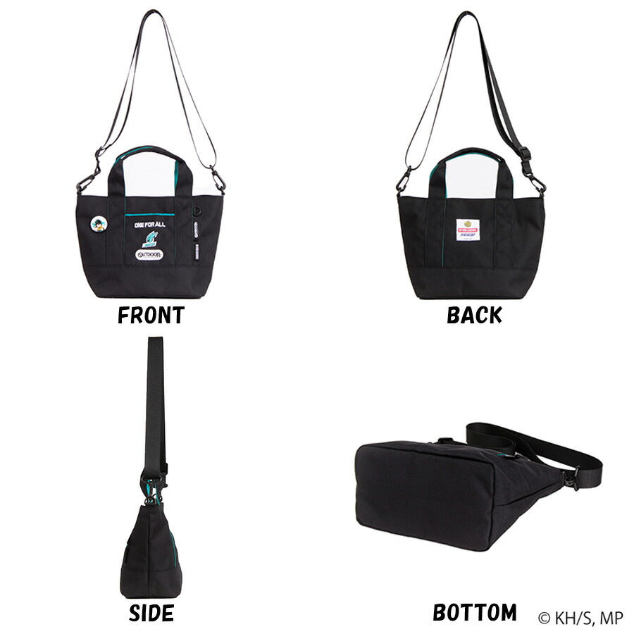 【クリックポスト/時間指定不可】【outdoor products】ha03 僕のヒーローアカデミア 缶バッチ付きトートショルダー 緑谷出久 爆豪勝己 轟焦凍 死柄木弔