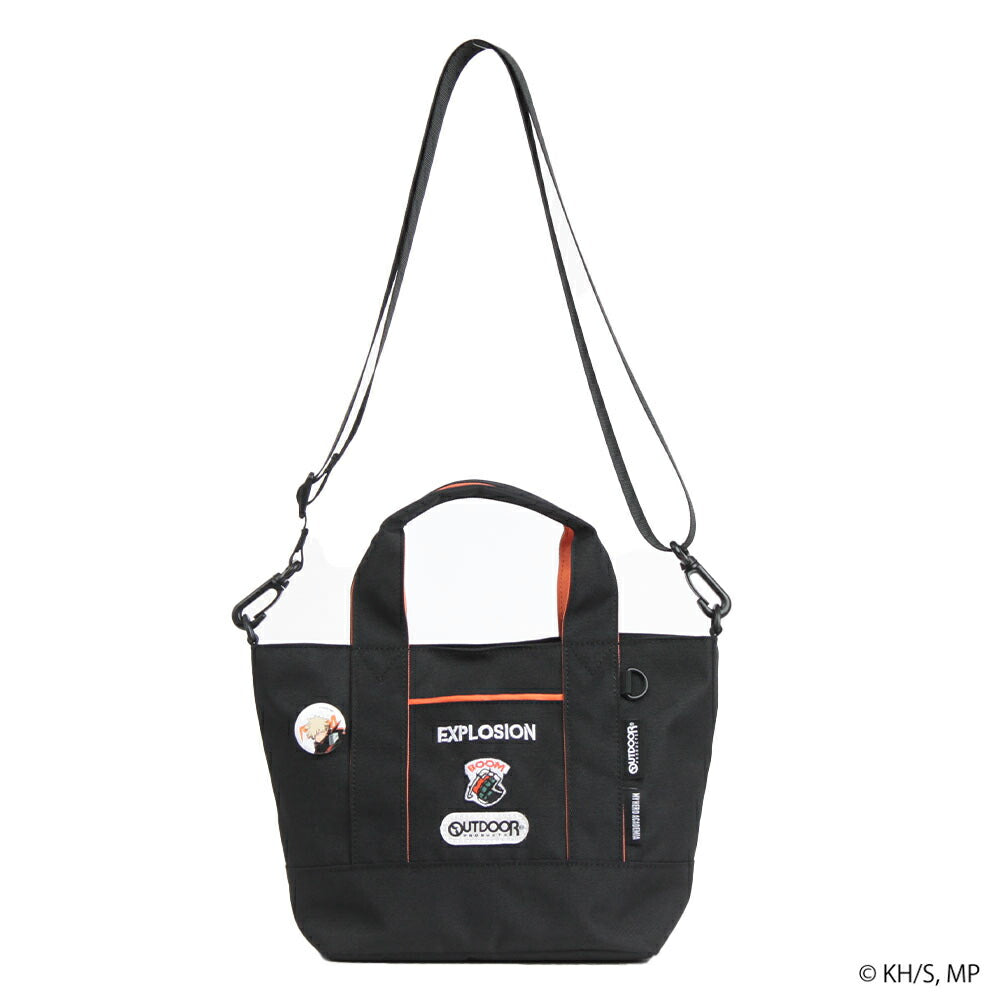 【クリックポスト/時間指定不可】【outdoor products】ha03 僕のヒーローアカデミア 缶バッチ付きトートショルダー 緑谷出久 爆豪勝己 轟焦凍 死柄木弔