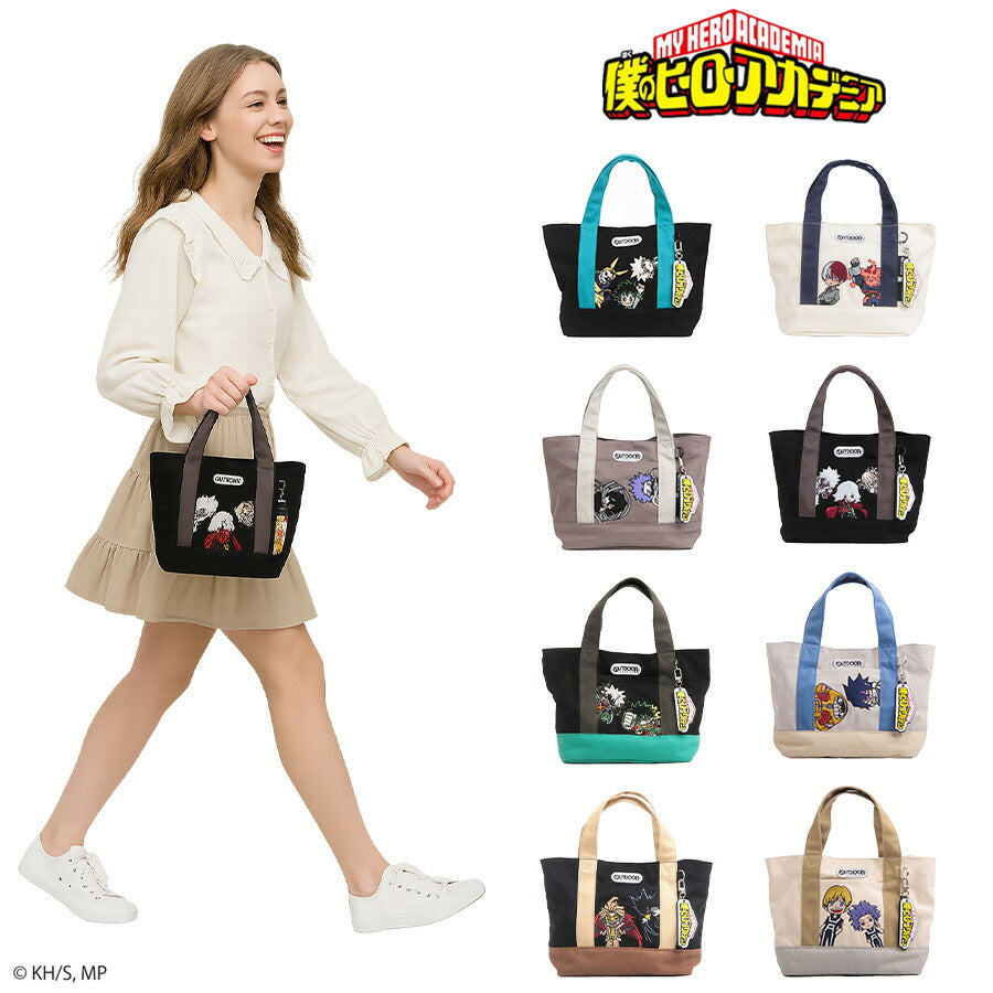 【クリックポスト/時間指定不可】【outdoor products】ha04 僕のヒーローアカデミア キーホルダー付きミニキャラトート 手持ち アニメ ヒロアカ ブラック