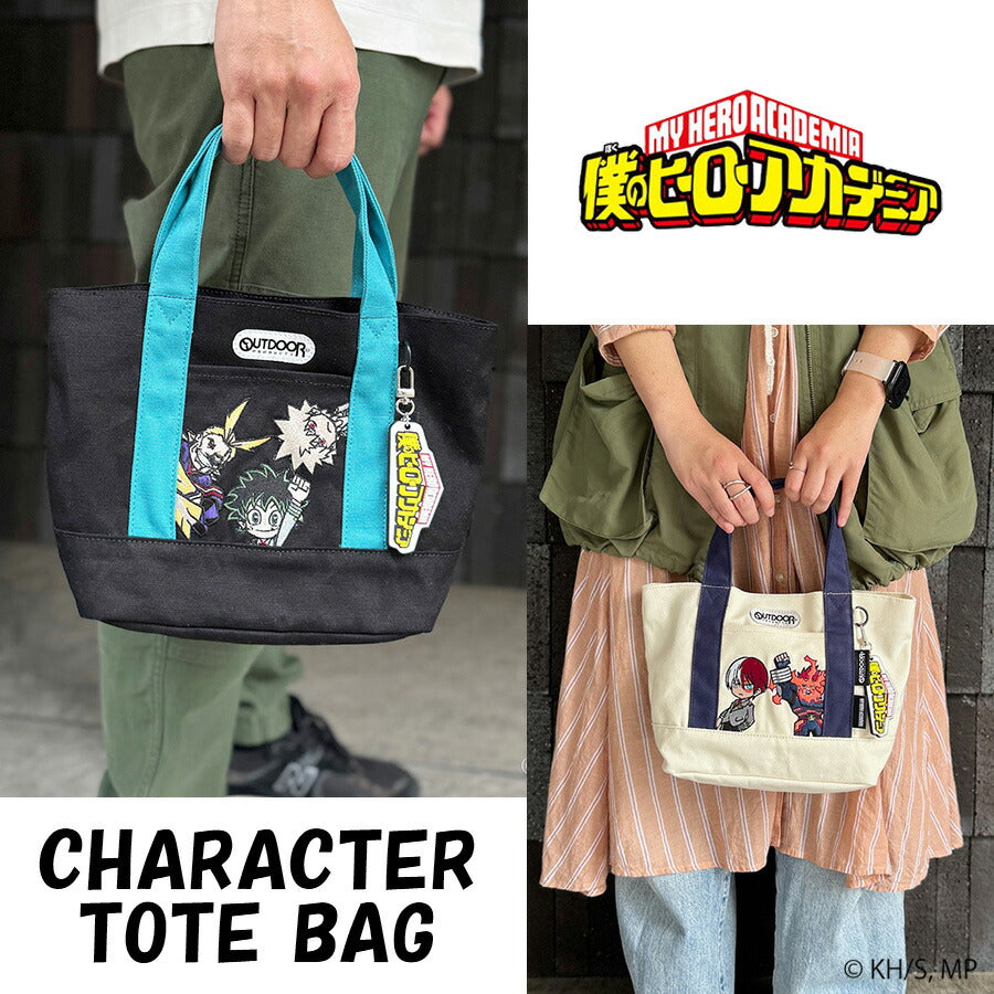 【クリックポスト/時間指定不可】【outdoor products】ha04 僕のヒーローアカデミア キーホルダー付きミニキャラトート 手持ち アニメ ヒロアカ ブラック