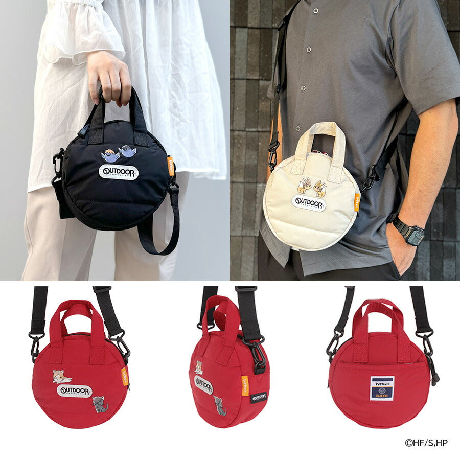 【OUTDOOR PRODUCTS】ODHQ40 ハイキュー ボンディングラウンドショルダー アウトドアプロダクツ 烏野高校/ブラック 音駒高校/レッド 稲荷崎高校/アイボリー 使いやすい 普段使い 日常 ユニセックス コラボ キャラクター