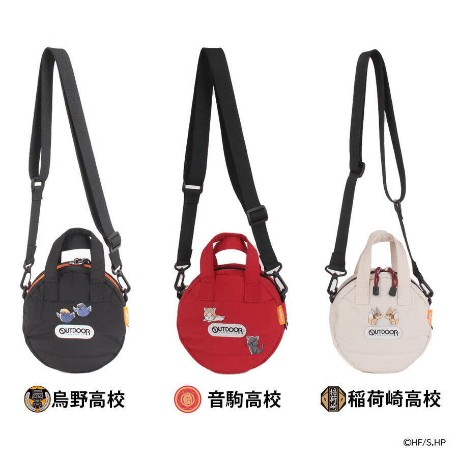 【OUTDOOR PRODUCTS】ODHQ40 ハイキュー ボンディングラウンドショルダー アウトドアプロダクツ 烏野高校/ブラック 音駒高校/レッド 稲荷崎高校/アイボリー 使いやすい 普段使い 日常 ユニセックス コラボ キャラクター