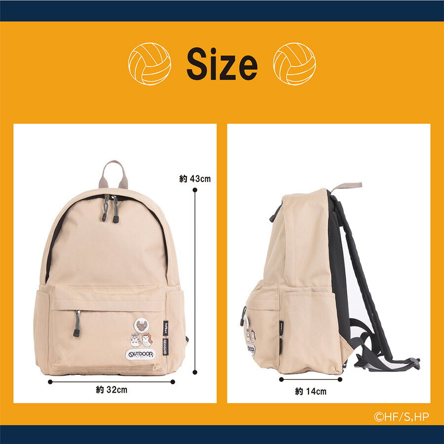 【OUTDOOR PRODUCTS】リュック 大容量 hq08 ハイキュー ODHQ04 リュックサック バックパック キャラクター アニメ ユニセックス ギフト ブラック
