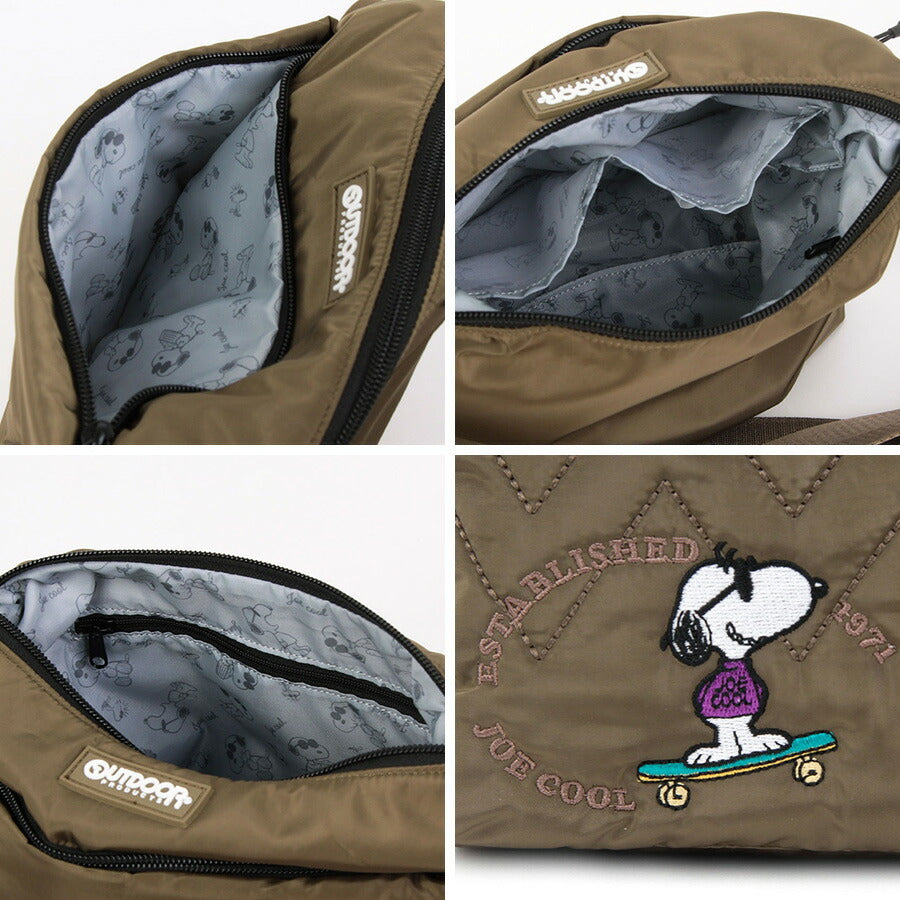 【OUTDOOR PRODUCTS】ODB022 ピーナッツ ミニショルダーバッグ レディース かばん 鞄 カバン バッグ アウトドアプロダクツ ブラック ベージュ カーキ ネイビー スヌーピー コラボ 使いやすい 普段使い おしゃれ かわいい