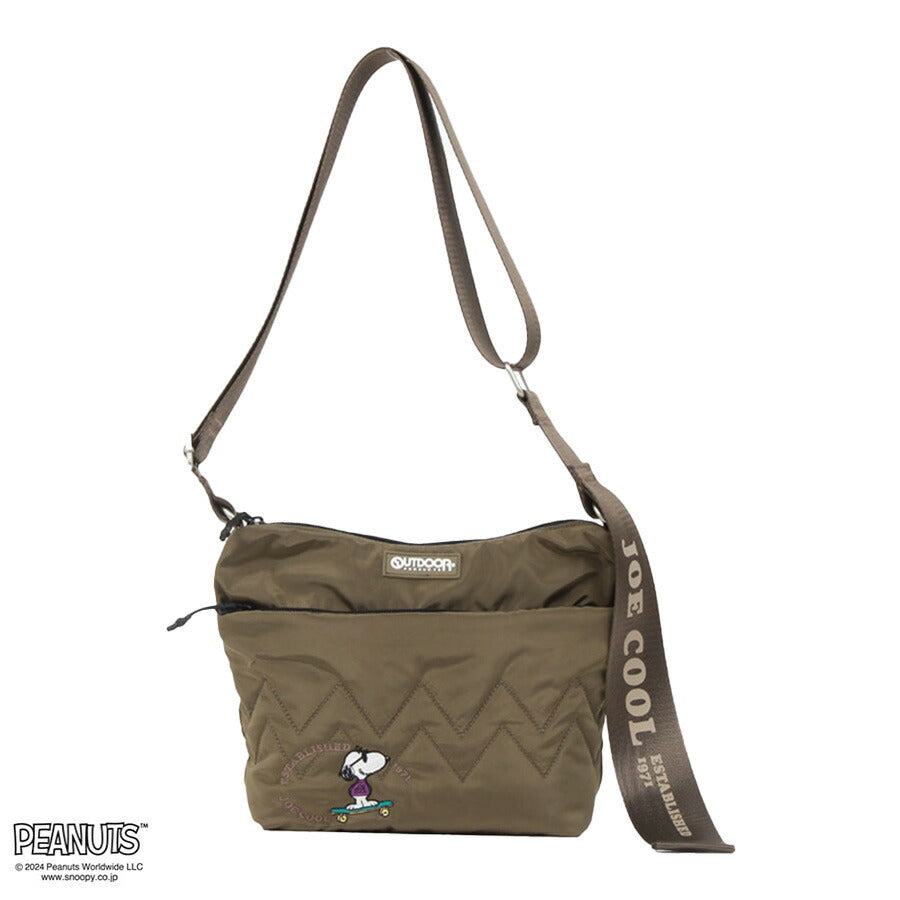 【OUTDOOR PRODUCTS】ODB022 ピーナッツ ミニショルダーバッグ レディース かばん 鞄 カバン バッグ アウトドアプロダクツ ブラック ベージュ カーキ ネイビー スヌーピー コラボ 使いやすい 普段使い おしゃれ かわいい