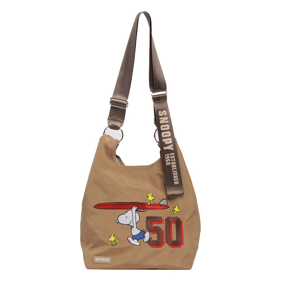 【outdoor products】 odb028 ピーナッツ 2WAYショルダー 斜め掛け かばん バッグ キャラクター コラボ スヌーピー ユニセックス ギフト プレゼント ブラック