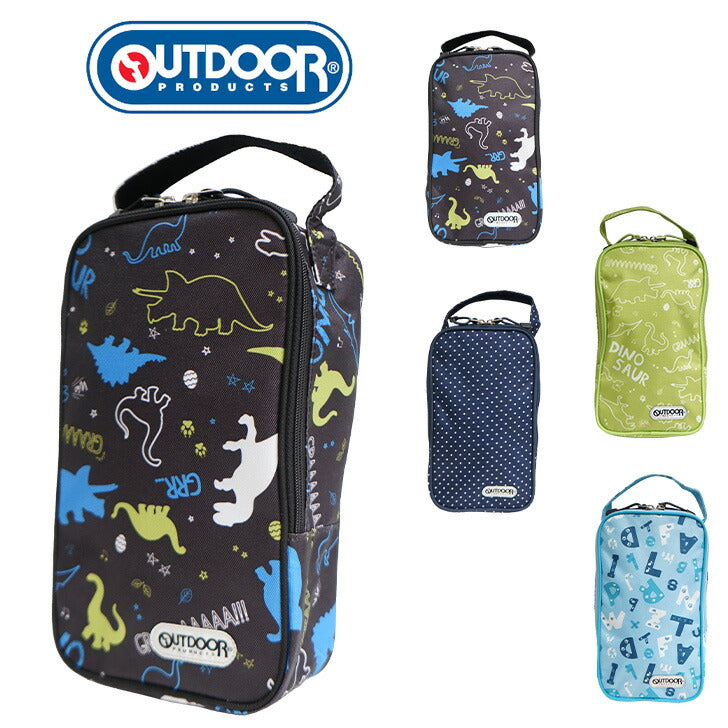 【レターパック配送/時間指定不可】OUTDOOR PRODUCTS アウトドア キッズ シューズバッグ OUT-503 靴入れ 入学準備 新学期 入学 入園 お祝い 1年生 年少 年中 年長 プレゼント 恐竜柄 アルファベット ドット柄 女の子 男の子 子供 24cmまで対応 かわいい おしゃれ 目印