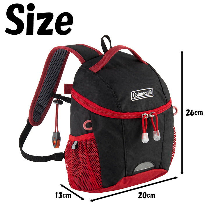 Coleman コールマン プチ キッズリュック petit キッズ リュックサック バックパック デイパック ロゴ ワンポイント 総柄 アウトドア 使いやすい チェストベルト リフレクター サイドポケット シンプル 小さめ 通園 通学 遠足 学童 習い事 塾 お出かけ