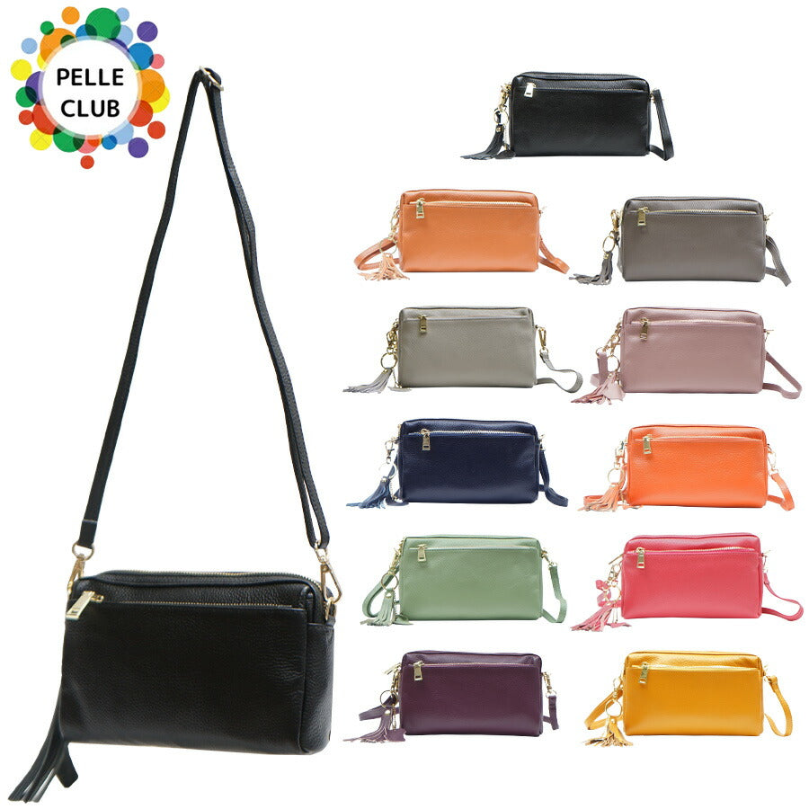 【PELLE CLUB】X-0855C スクエアドリームショルダー 斜めがけ かばん カバン 鞄 バッグ ペレクラブ ブラック キャメル グレー ライトグレー ネイビー オレンジ パールグリーン ピンク パープル イエロー かわいい おしゃれ 母の日 敬老の日