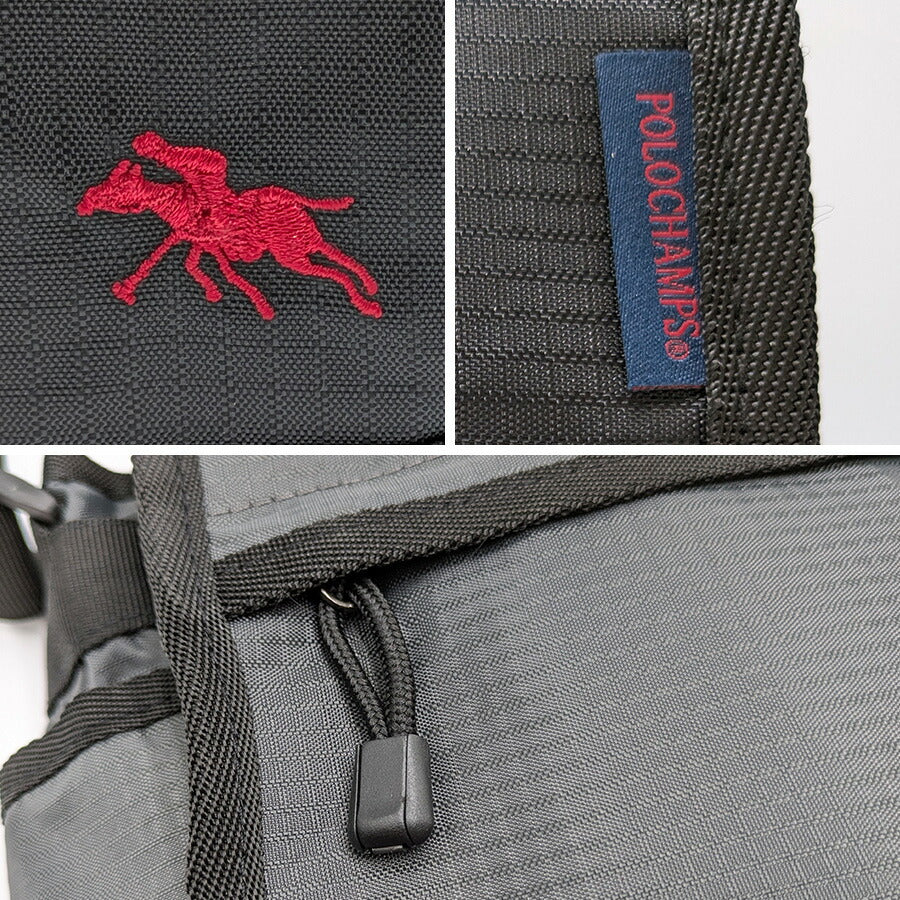 【POLO CHAMPS】 pcr112 フラップショルダー 斜め掛け かばん カバン 鞄 使いやすい 普段使い シンプル カジュアル メンズ 父の日 ギフト プレゼント ブラック