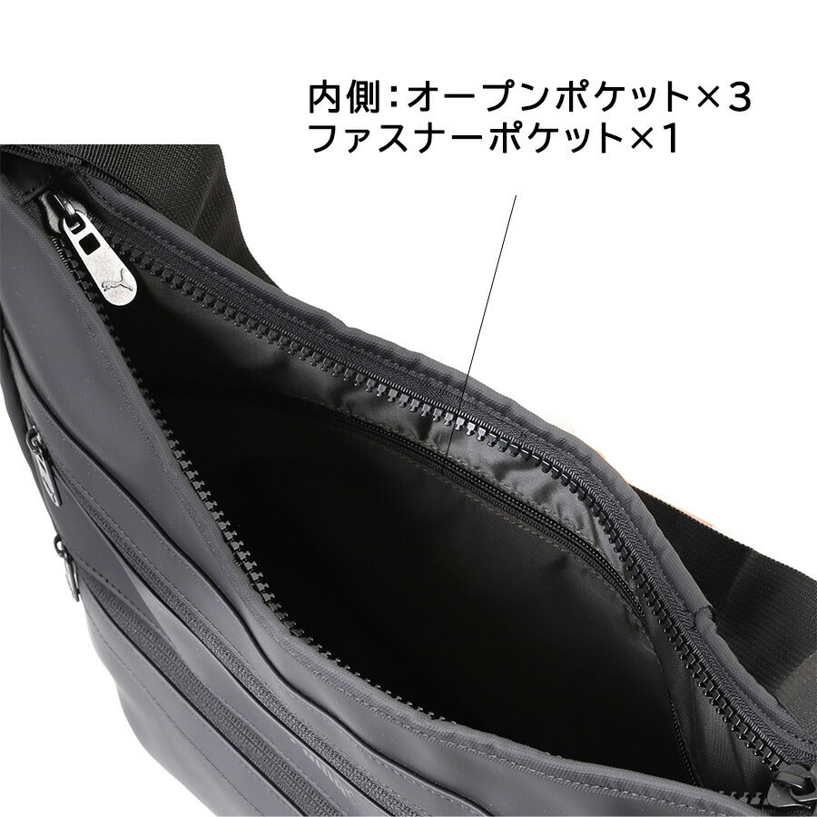 PUMA j20392 アクロス 船形ショルダーバッグ 斜め掛けバッグ 斜め掛け かばん 普段使い 撥水 軽量 通勤 通学 男女兼用 ユニセックス プレゼント ギフト ブラック