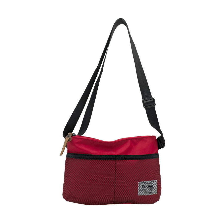 【クリックポスト/時間指定不可】【Rename】 rsn71019 メッシュポケットナイロンサコッシュ 斜め掛け かばん 使いやすい 軽量 ユニセックス プレゼント ブラック