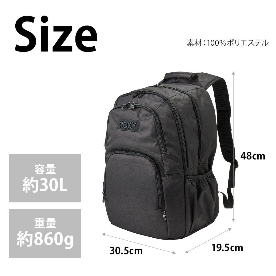 【ROXY】 リュック 大容量 rbg251301 GOOUT デイパック 23-30L リュックサック かばん バッグ 通学 部活 中高生 ユニセックス ギフト プレゼント ブラック