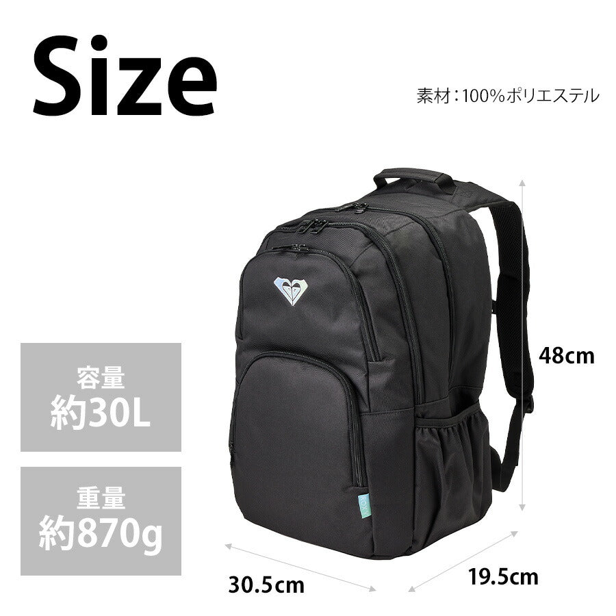 【ROXY】 リュック 大容量 rbg251302 GOOUT PLUS デイパック 23-30L リュックサック かばん バッグ 通学 部活 中高生 ユニセックス ギフト プレゼント ブラック