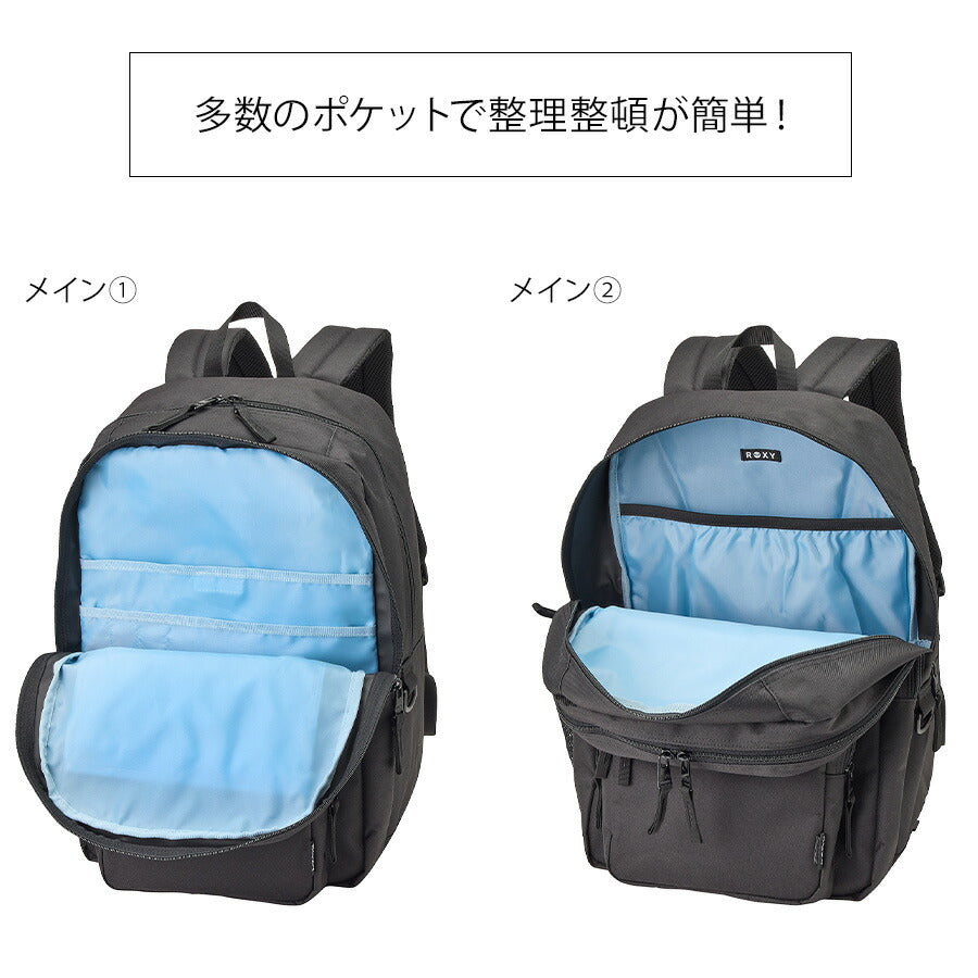 【ROXY】 リュック 大容量 rbg251304 デイパック 32L リュックサック かばん バッグ 通学 部活 中高生 おしゃれ ユニセックス ギフト プレゼント ブラック