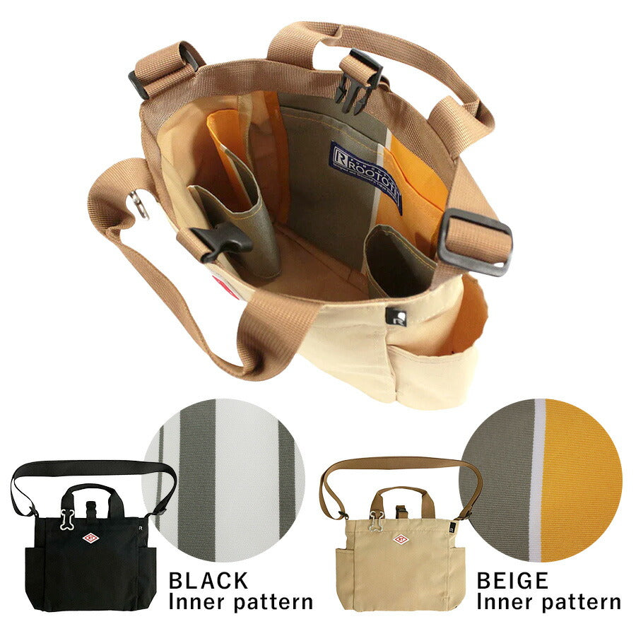 【ROOTOTE】 1129 SN.スクエア.DOG.BUDDY-B ユニセックス 軽量 撥水加工 お散歩バッグ カラビナ ショルダー トート シンプル カジュアル プレゼント ブラック