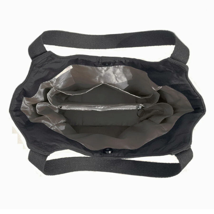 【ROOTOTE】 1331 LT.ラウンド.パルーティ.Quilt-C トートバッグ 小さめ 通勤 仕事 軽量 手持ち 仕切り付き 撥水 レディース おしゃれ プレゼント ブラック