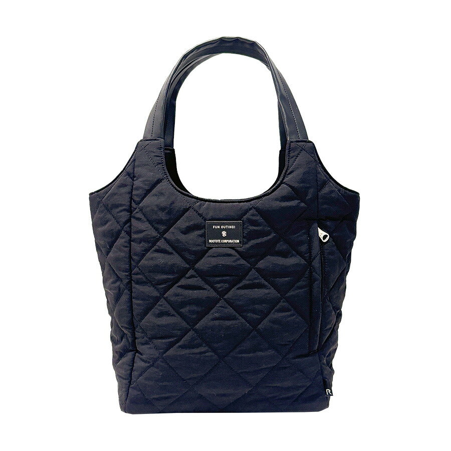 【ROOTOTE】 1331 LT.ラウンド.パルーティ.Quilt-C トートバッグ 小さめ 通勤 仕事 軽量 手持ち 仕切り付き 撥水 レディース おしゃれ プレゼント ブラック